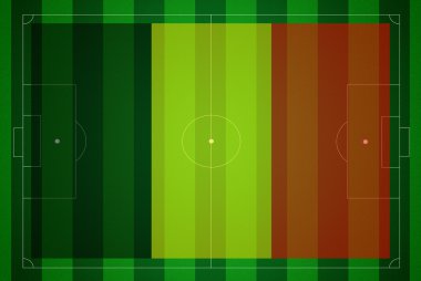 futbol sahası ile Belçika bayrağı.
