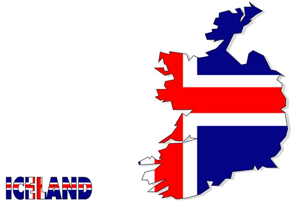 Islande fond de carte avec drapeau isolé . — Photo
