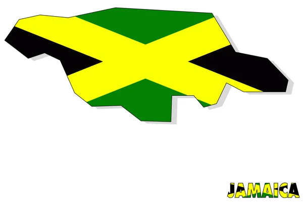 Jamaica kaart achtergrond met vlag geïsoleerd. — Stockfoto