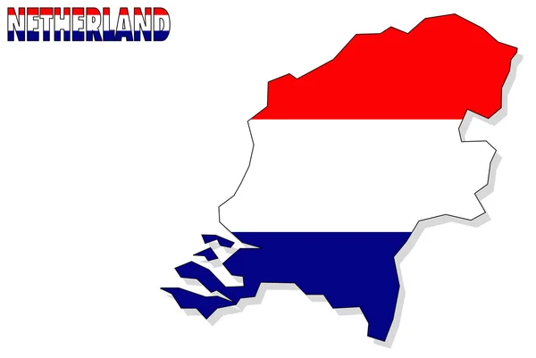 Netherland karta isolerade med flagga. — Stockfoto