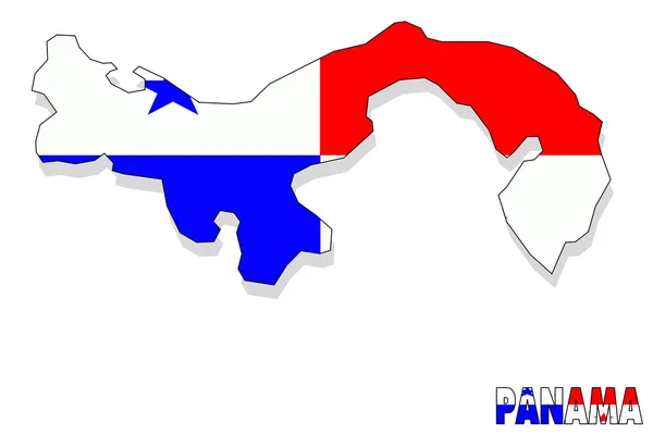 Mapa Panamy, izolované s příznakem. — Stock fotografie