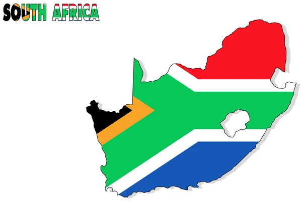 Mapa da África do Sul isolado com bandeira . — Fotografia de Stock