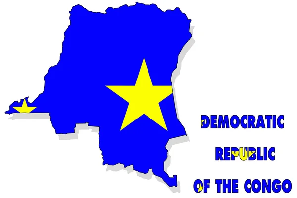 Kongo-Karte isoliert mit Flagge. — Stockfoto