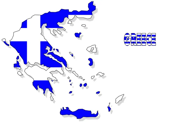 フラグと隔離されるギリシャ地図. — ストック写真