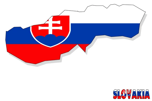 Słowacja mapa na białym tle z flagą. — Zdjęcie stockowe