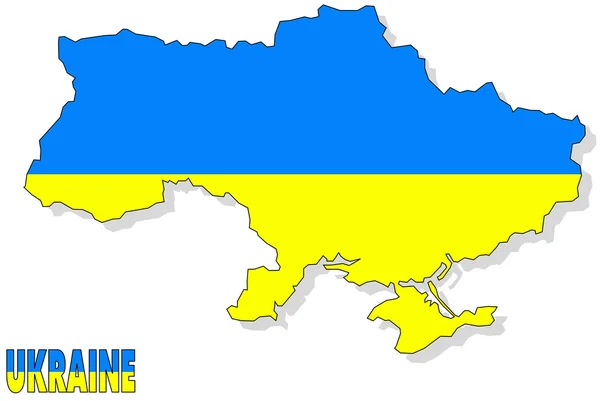乌克兰地图用国旗隔绝. — 图库照片