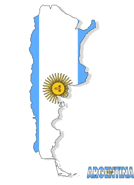 Mapa Argentiny, izolované s příznakem. — Stock fotografie