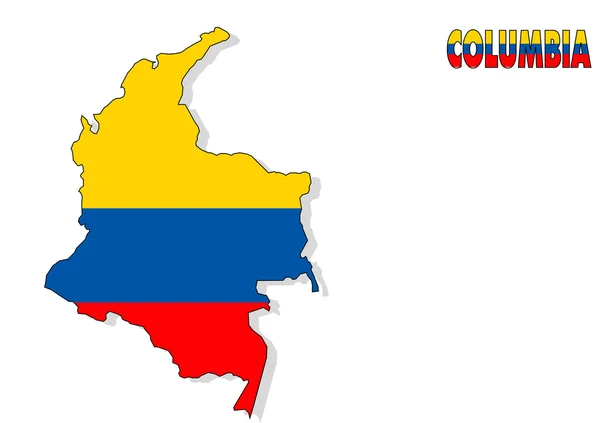 Kolumbienkarte isoliert mit Flagge. — Stockfoto