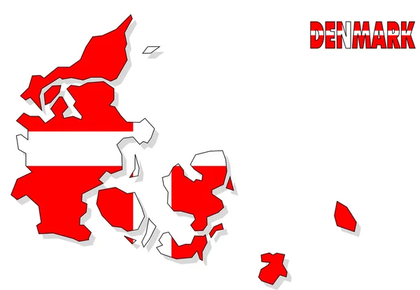 フラグと隔離されるデンマーク マップ. — ストック写真