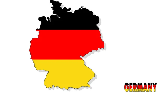 Alemania mapa aislado con bandera . — Foto de Stock