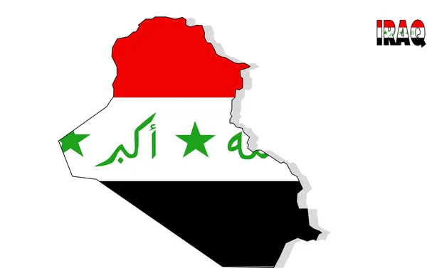Irak karta isolerade med flagga. — Stockfoto