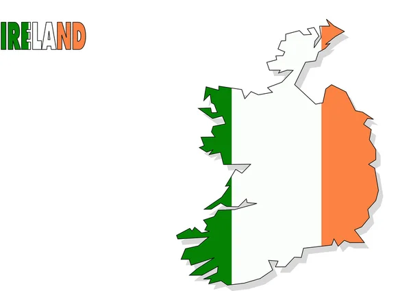 フラグと隔離されるアイルランドのマップ. — ストック写真