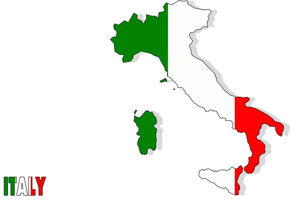 stock image Italy map isolated with flag.