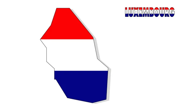 Luxemburg kaart geïsoleerd met vlag. — Stockfoto