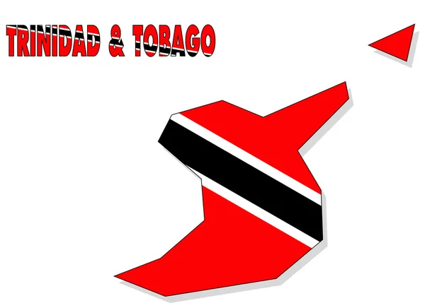 Trinidad & Tobago Karte isoliert mit Flagge. — Stockfoto