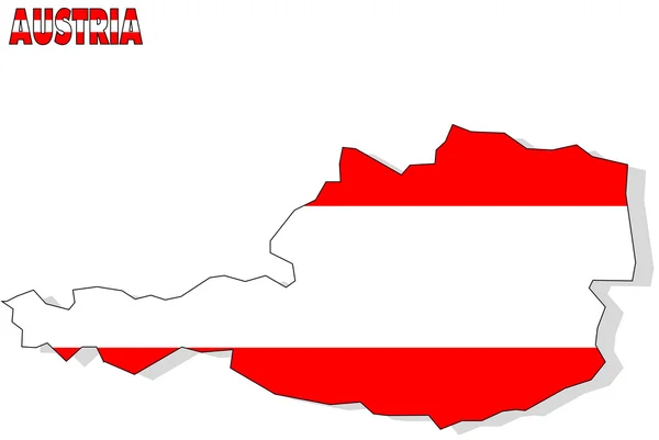 Austria mapa aislado con bandera . — Foto de Stock