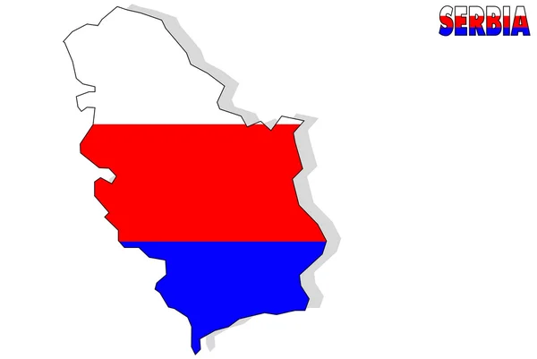 Serbienkarte isoliert mit Flagge. — Stockfoto