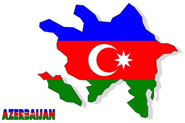 Azerbajdzjan karta isolerade med flagga. — Stockfoto