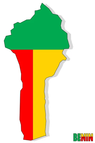 Benin Faso Karte isoliert mit Flagge. — Stockfoto