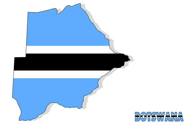 Botswana Faso Karte isoliert mit Flagge. — Stockfoto