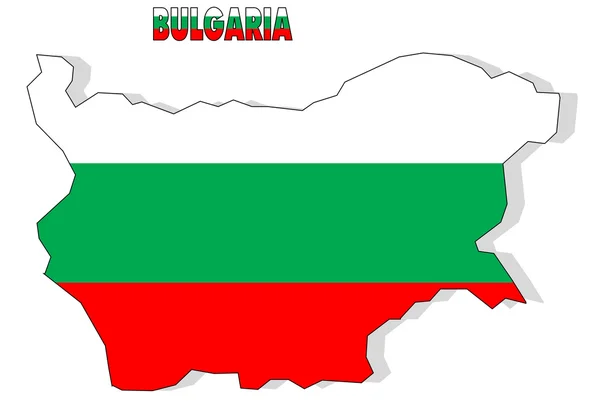 Bułgaria faso mapa na białym tle z flagą. — Zdjęcie stockowe
