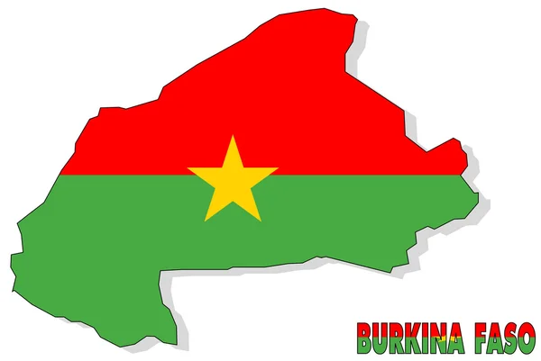 Burkina Faso mapa aislado con bandera . —  Fotos de Stock