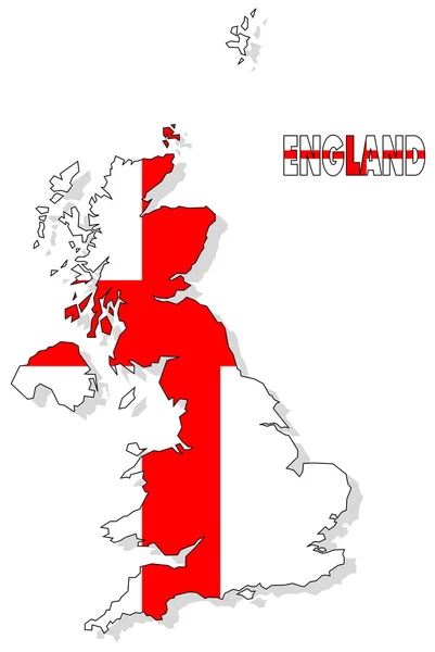 Verenigd Koninkrijk kaart geïsoleerd met vlag. — Stockfoto