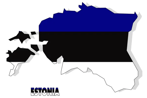 Estonia mapa na białym tle z flagą. — Zdjęcie stockowe