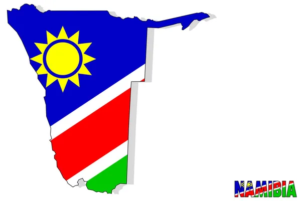 Mappa Namibia isolata con bandiera . — Foto Stock