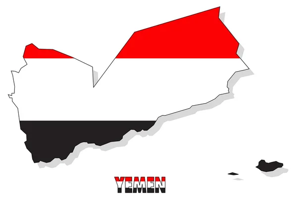 Yemen mapa aislado con bandera . — Foto de Stock