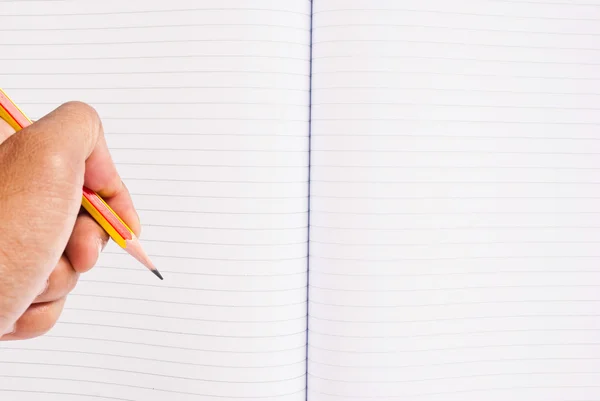 Escribir a mano en el papel blanco . — Foto de Stock