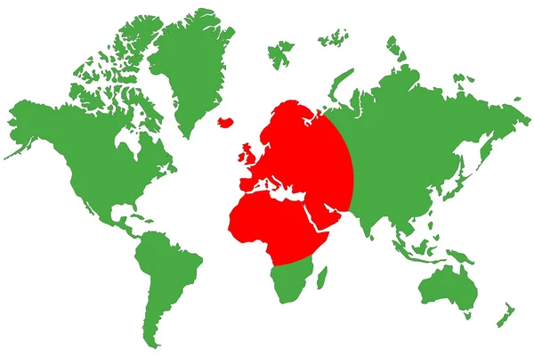 Fondo del mapa mundial con bandera de Bangladesh aislada . —  Fotos de Stock
