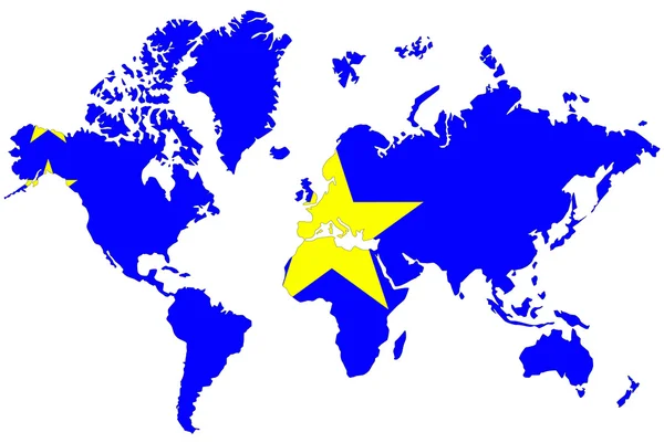 Mapa do mundo fundo com a bandeira democrata Congo isolado . — Fotografia de Stock