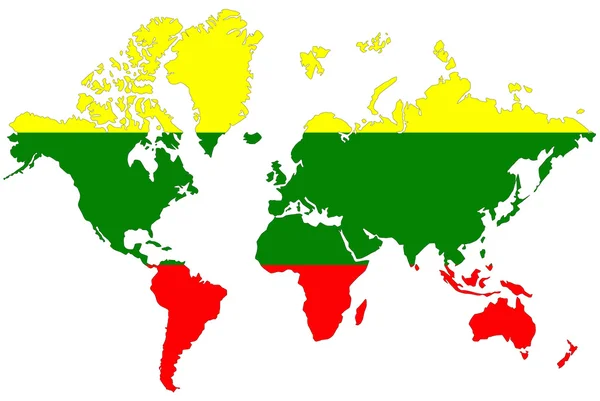 Mappa del mondo sfondo con bandiera . — Foto Stock