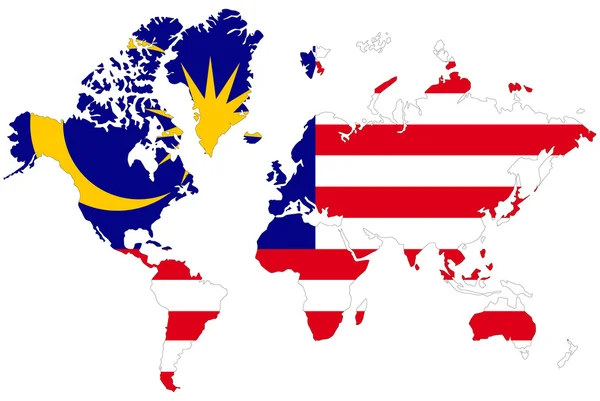 World map background with flag. — Stock Photo, Image