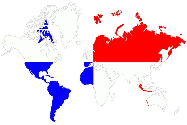 Weltkarte Hintergrund mit Fahne. — Stockfoto
