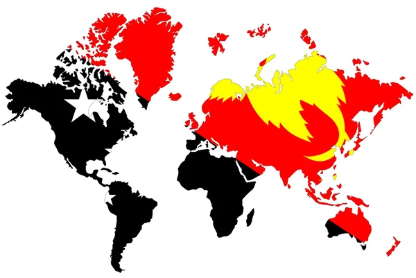 Pozadí mapy světa s příznakem. — Stock fotografie