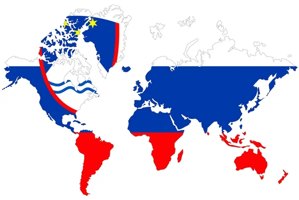 Mapa del mundo fondo con bandera . — Foto de Stock