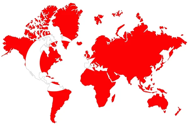 Wereld kaart achtergrond met vlag. — Stockfoto