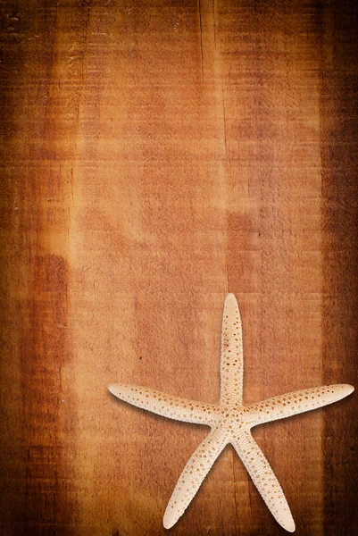 Star vis op de houten muur textuur. — Stockfoto