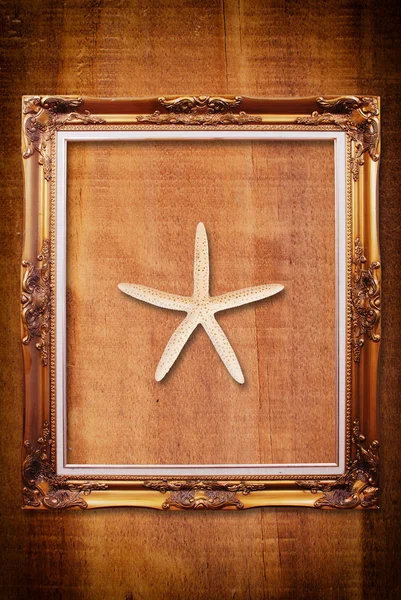 Photo frame on the wood texture. — Stock Photo, Image