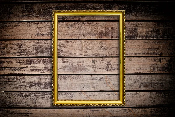 Photo frame on the wood texture. — Stock Photo, Image