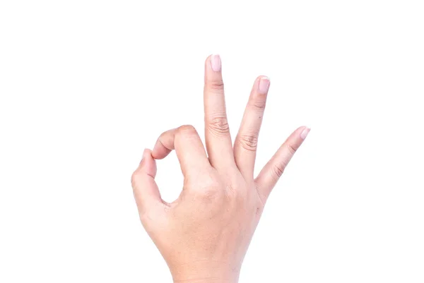 stock image OK hand isolated on the white.