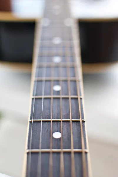 Classic acoustic guitar detail. — Stock Photo, Image
