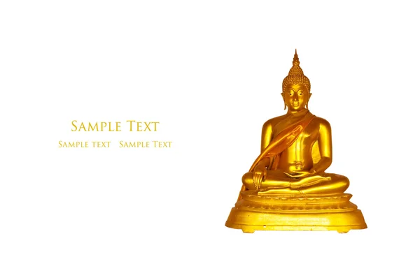 Goldbild des Buddha isoliert auf dem weißen. — Stockfoto