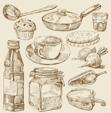 Kitchen set clipart