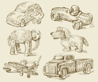 Antique toys clipart