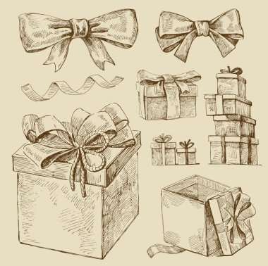 Set of vector gift boxes clipart