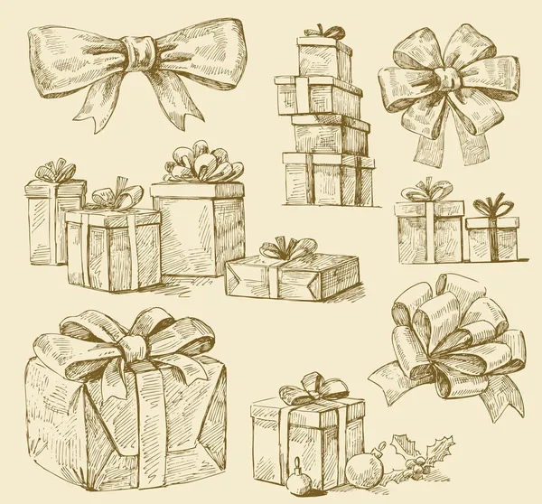 Набор векторных подарочных коробок — стоковый вектор