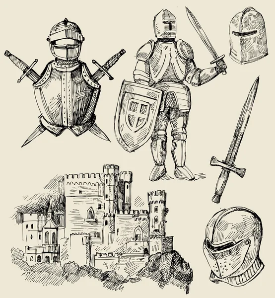 Kolekcja średniowiecznych — Wektor stockowy